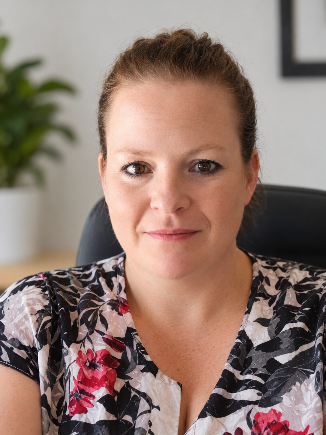 Professional Floral Blouse Headshot